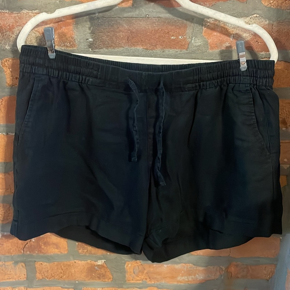 Old Navy Black Linen Blend Utility Shorts